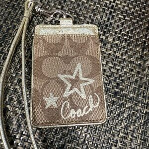 Coach NWT Brown and Silver ID Holder